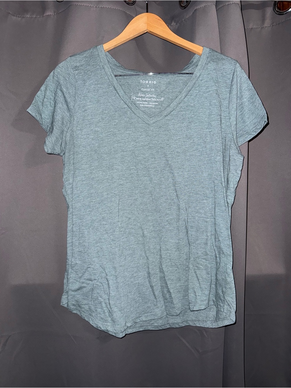 torrid Heather Teal V-Neck Short Sleeve Tee